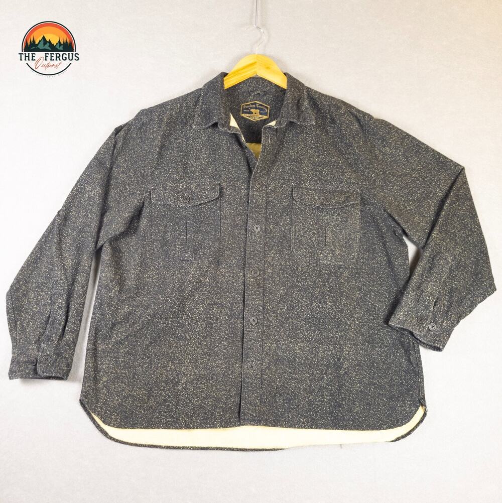 Freedom Foundry Button-Up Shacket Shirt Gray Heavy Flannel Speckled Men's Sz 2XL